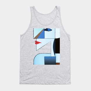 Woman Warrior Abstract Cubist Art Tank Top